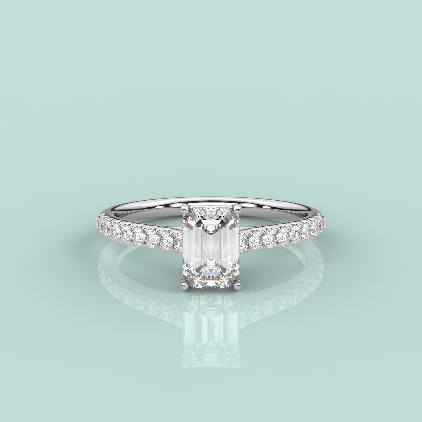 Solitaire 925 Silver Emerald Ring