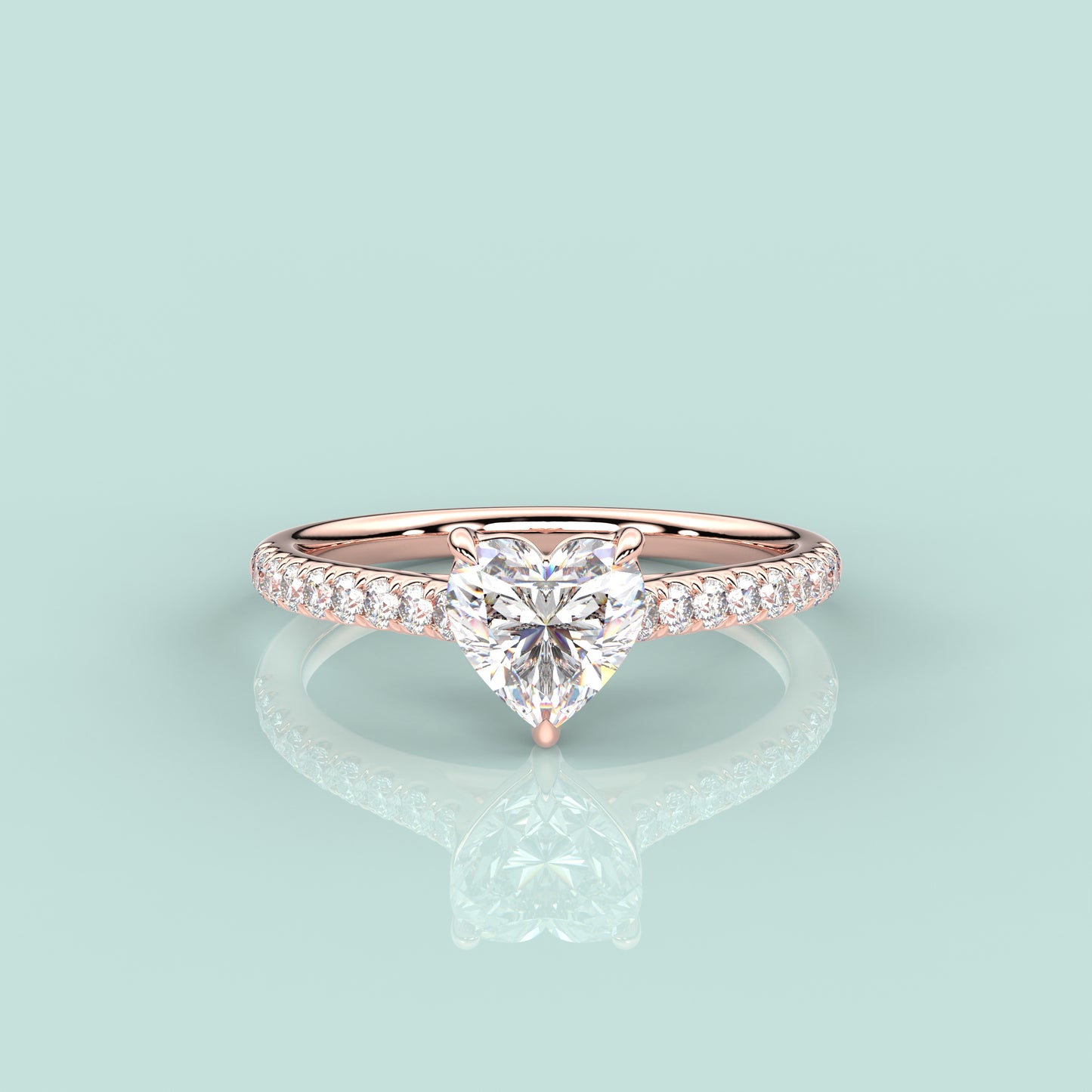 Rose gold 925 Silver Heart Ring