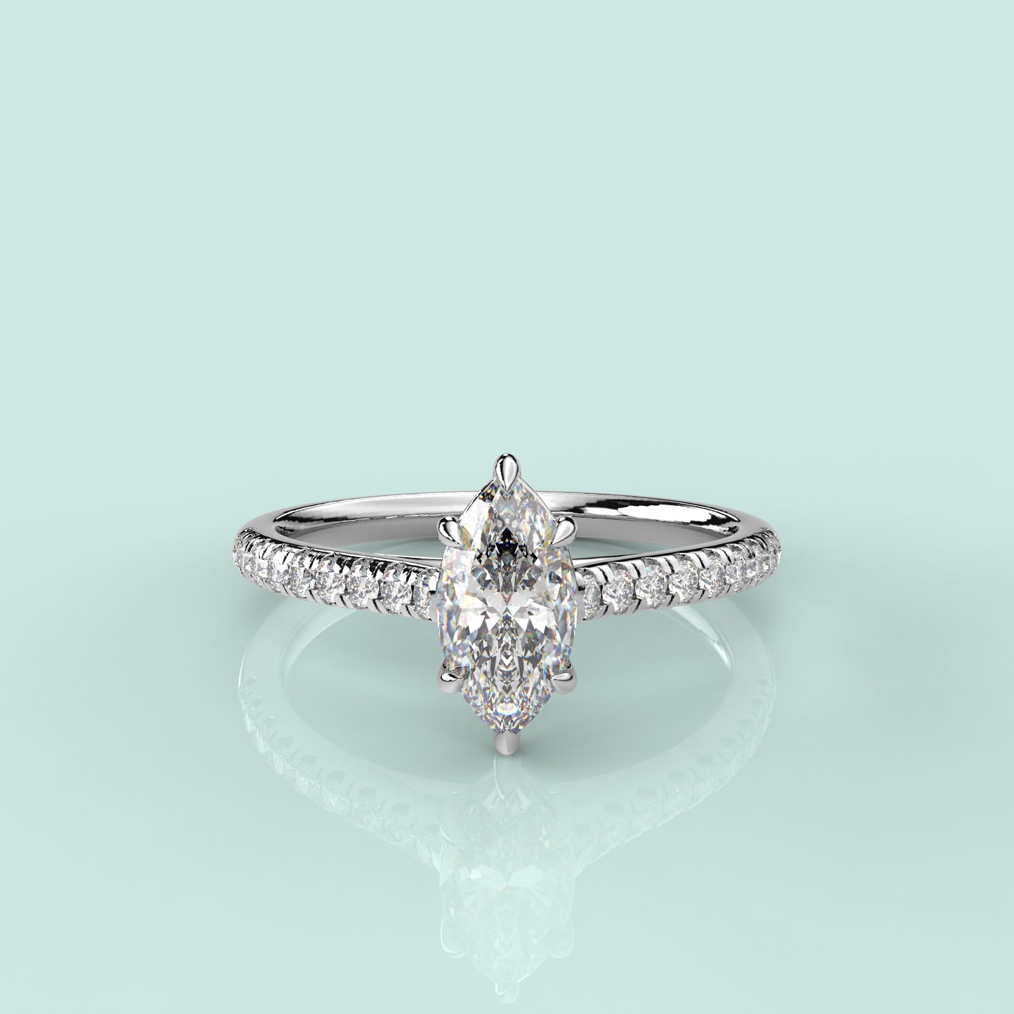 Solitaire 925 Silver Marquise Ring