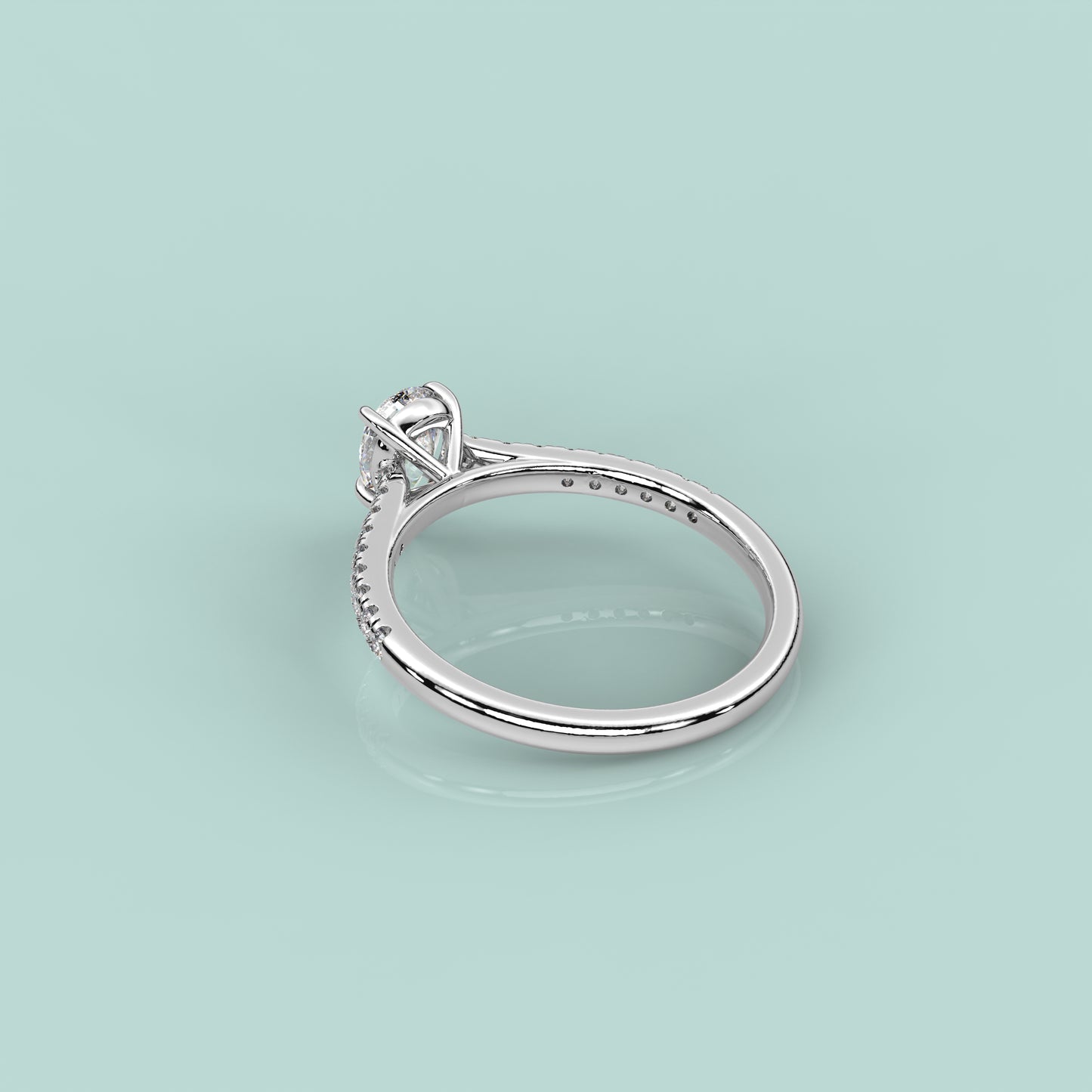 Solitaire 925 Silver Pear Ring