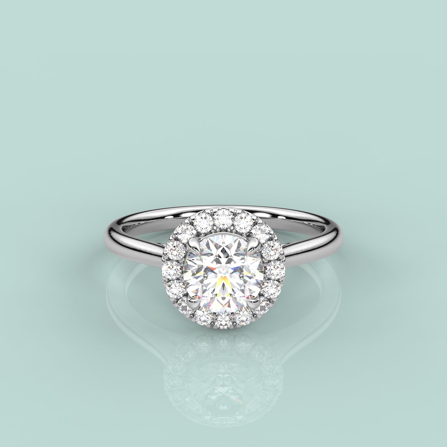 Diamond 925 Silver Round Ring