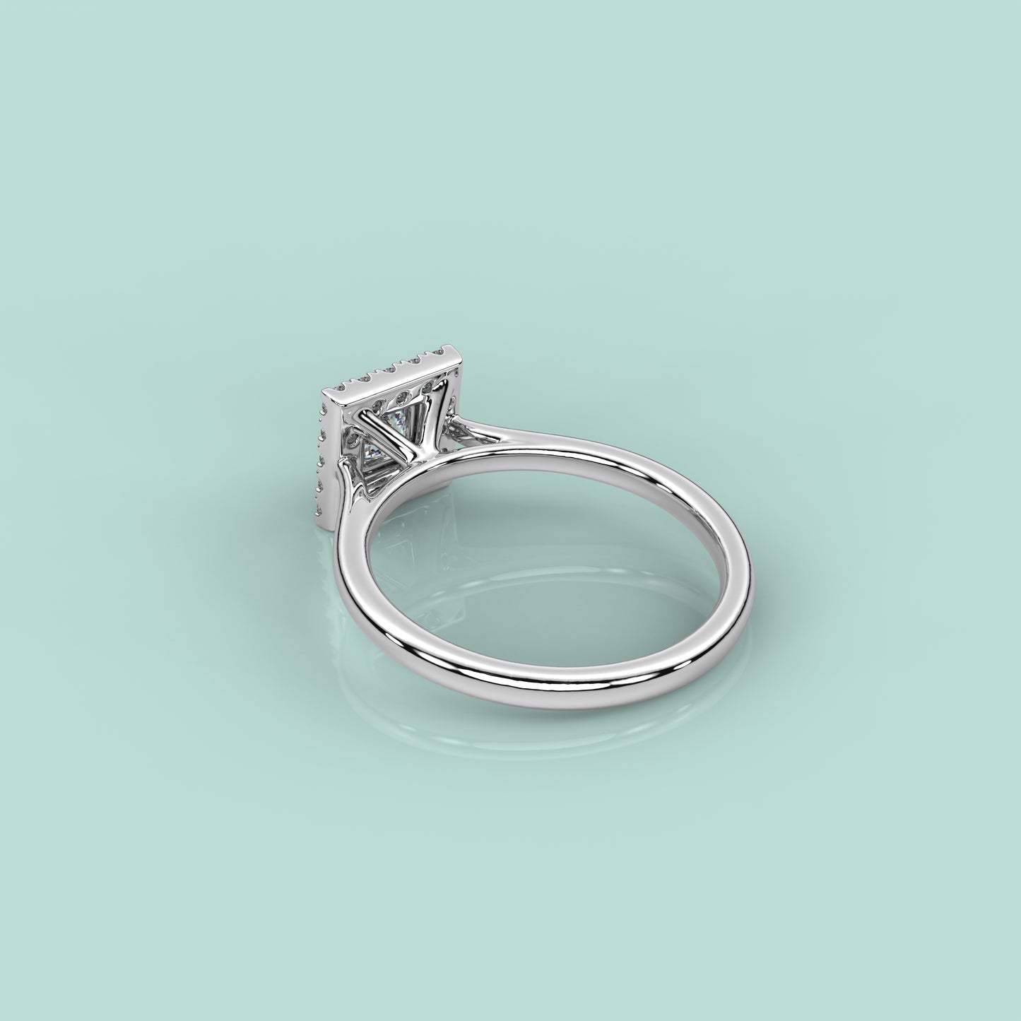 Diamond 925 Silver Princess Ring