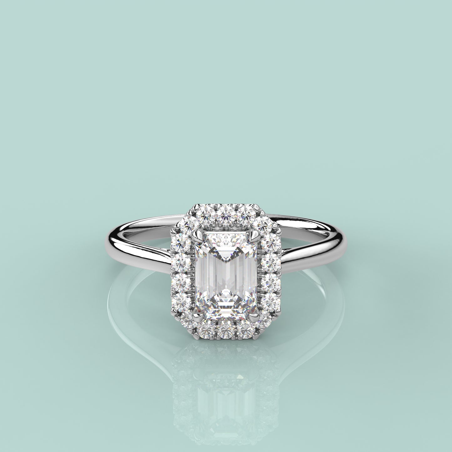 Diamond 925 Silver Emerald Ring