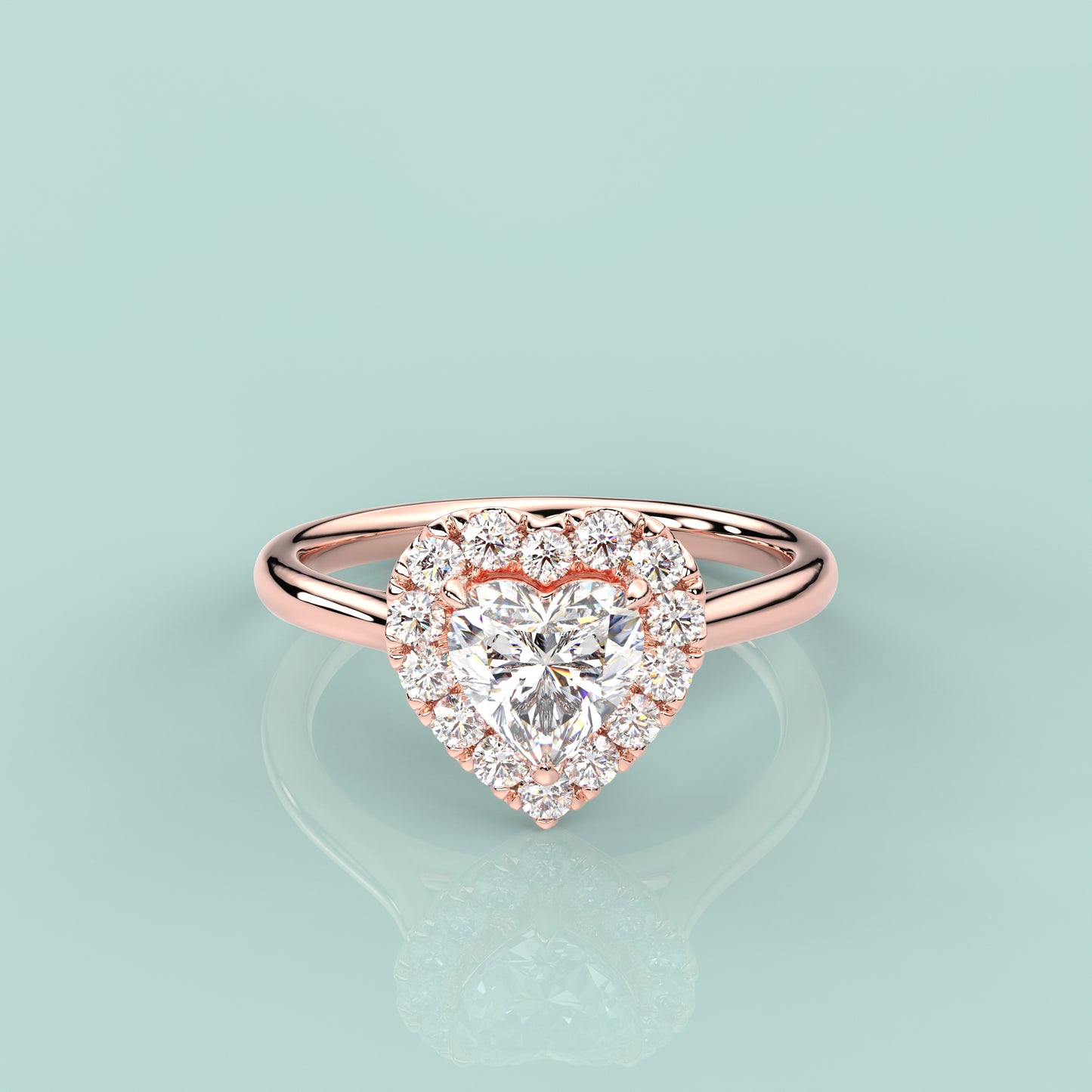 Rose gold 925 Silver Heart Ring