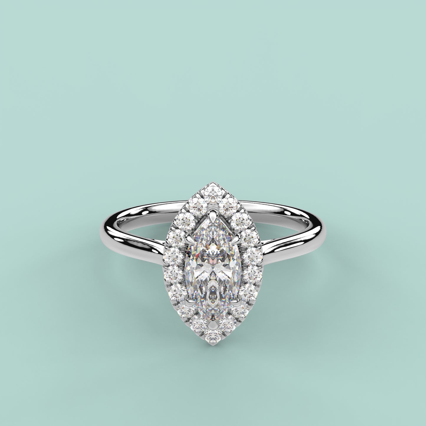 Diamond 925 Silver Marquise Ring