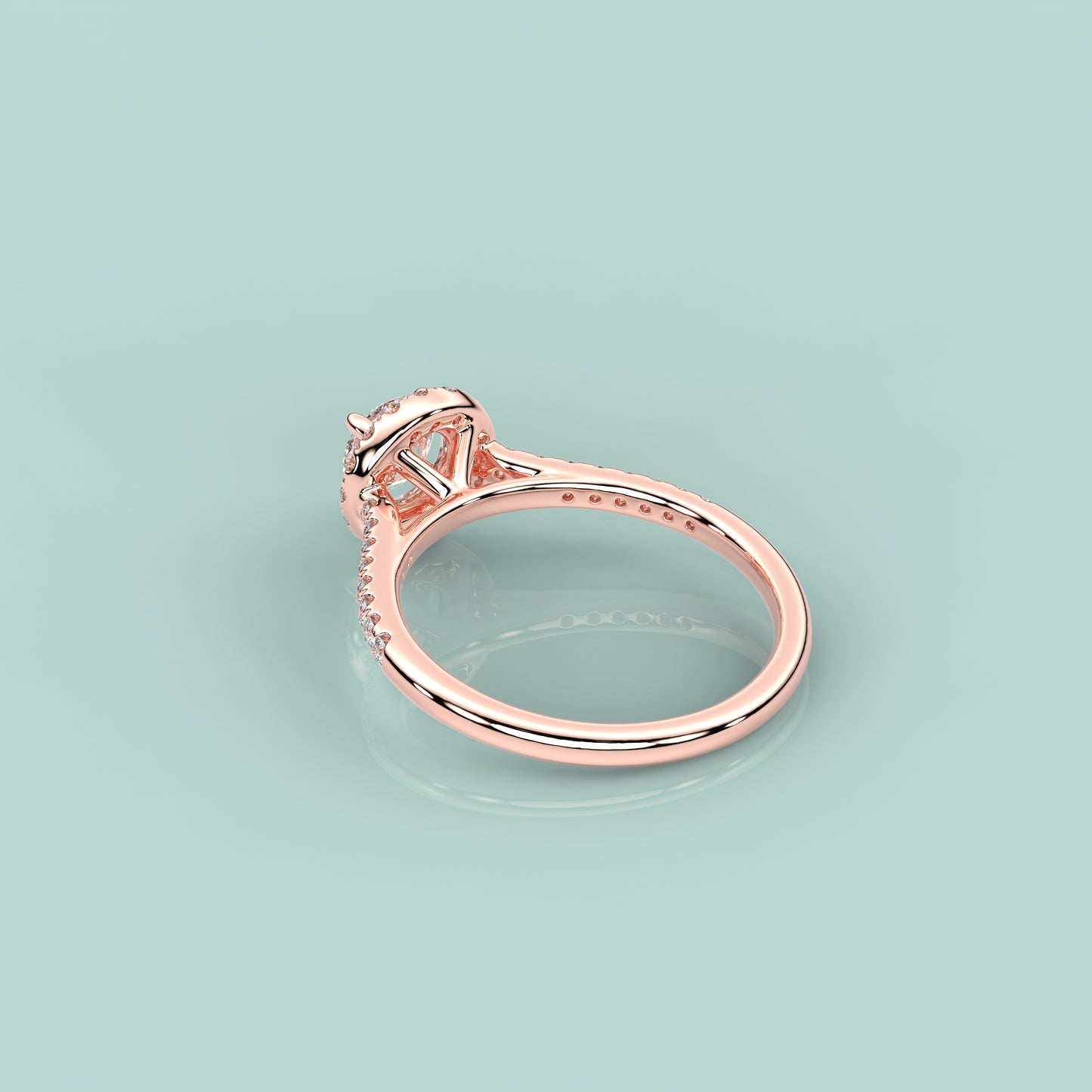 Rose gold Solitaire 925 Silver Round Ring