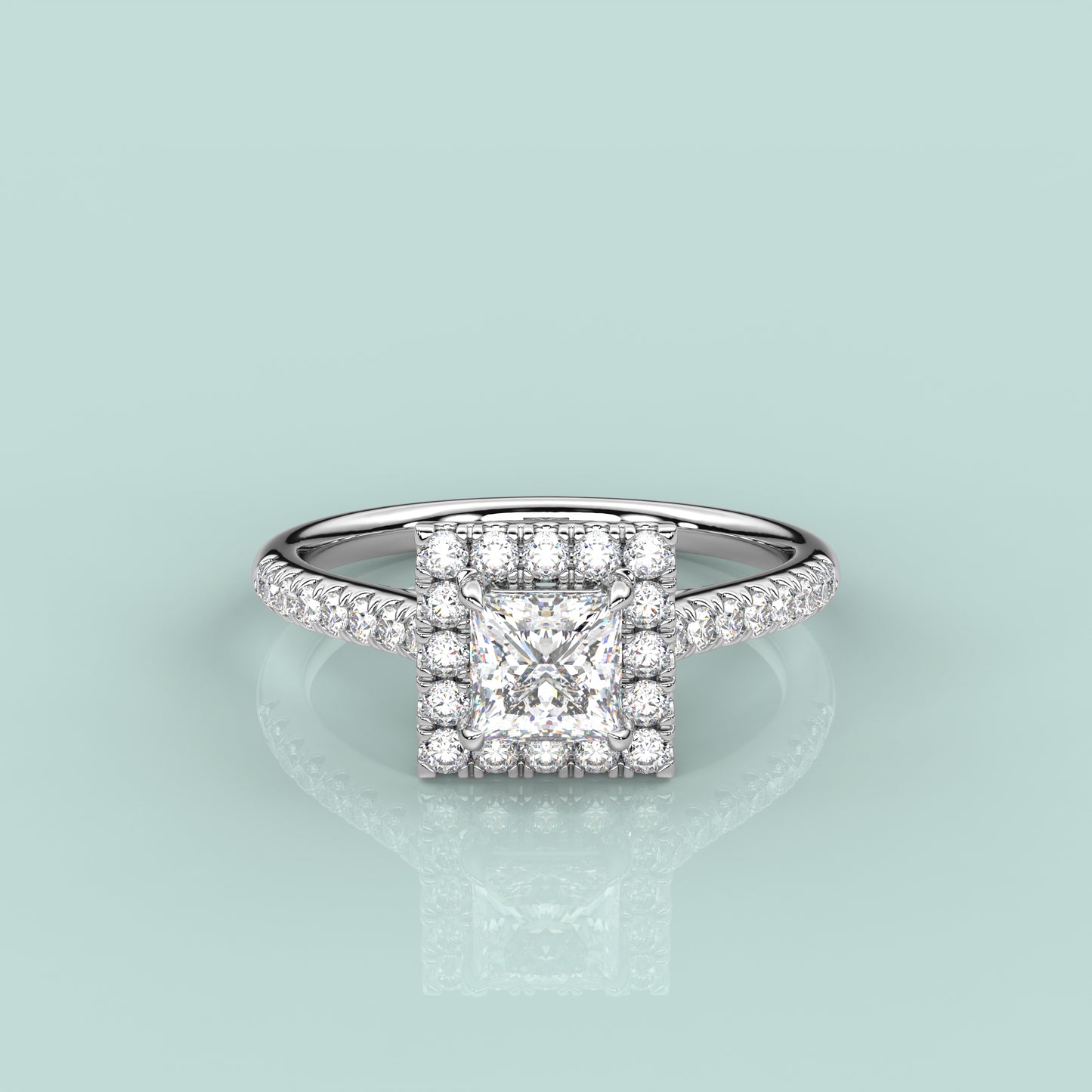 Solitaire 925 Silver Princess Ring