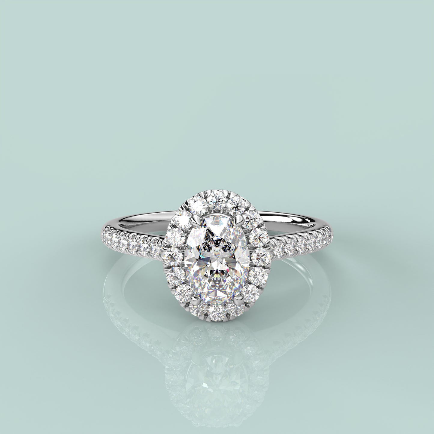 Solitaire 925 Silver Oval Ring