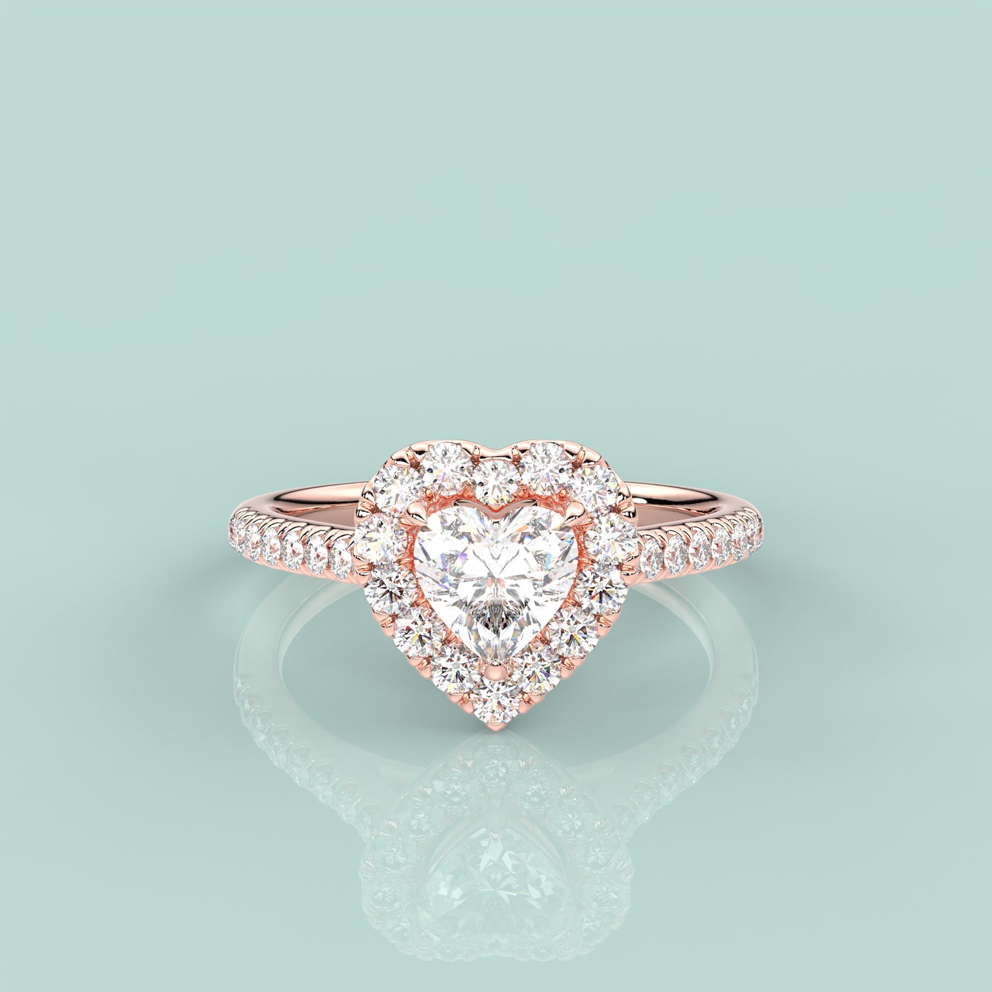 Rose gold 925 Silver Heart Ring