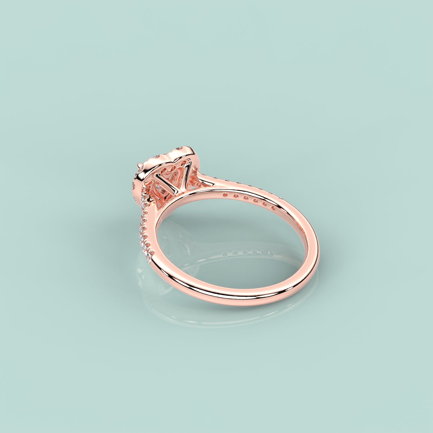 Rose gold 925 Silver Heart Ring