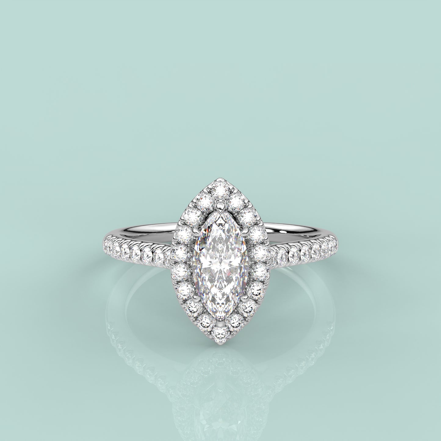 Solitaire 925 Silver Marquise Ring