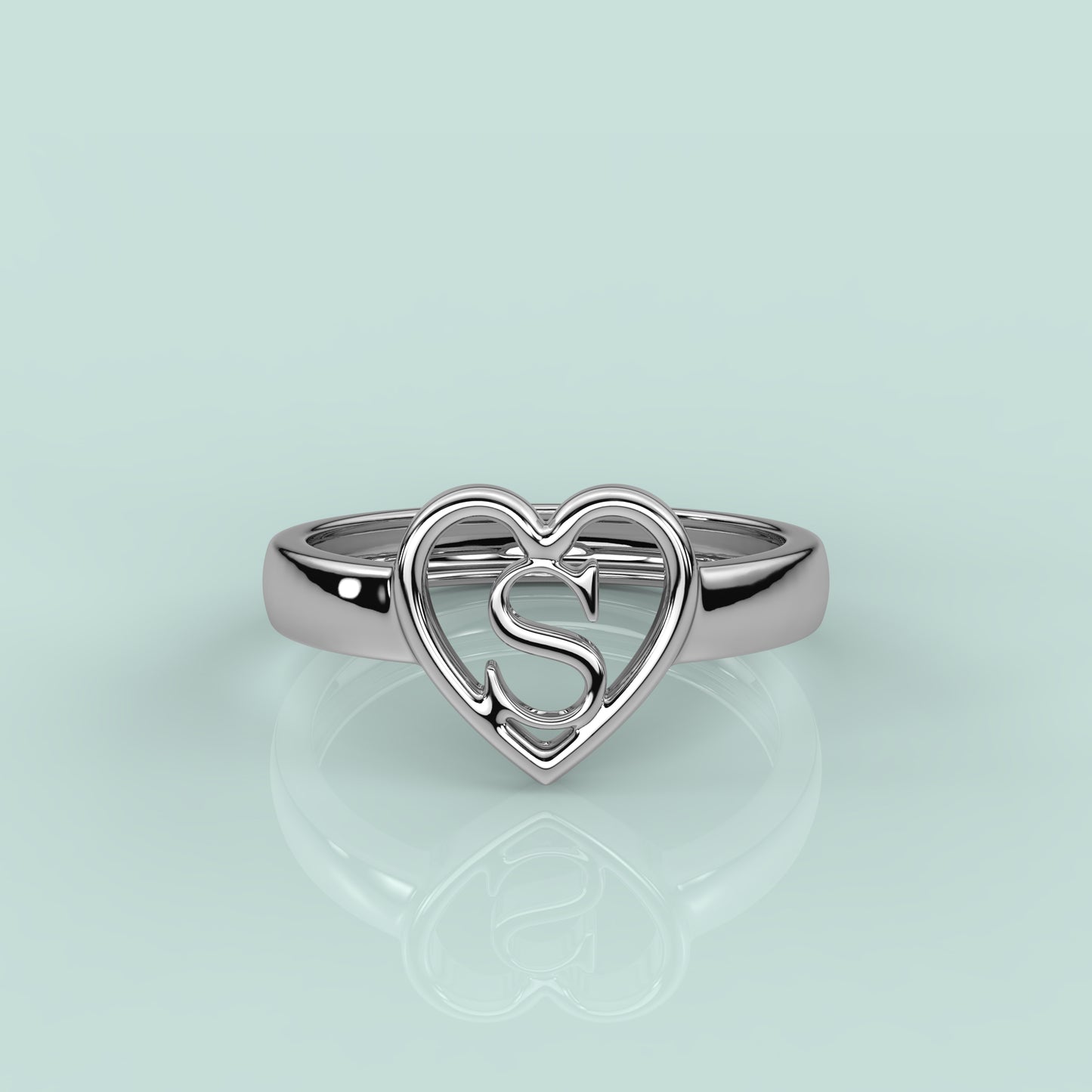 S Heart Female 925 Silver Ring