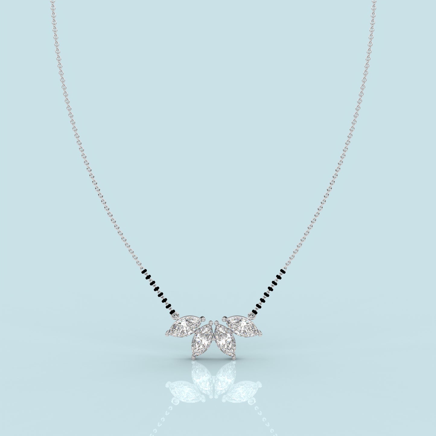 Four Marquise 925 Silver Mangalsutra