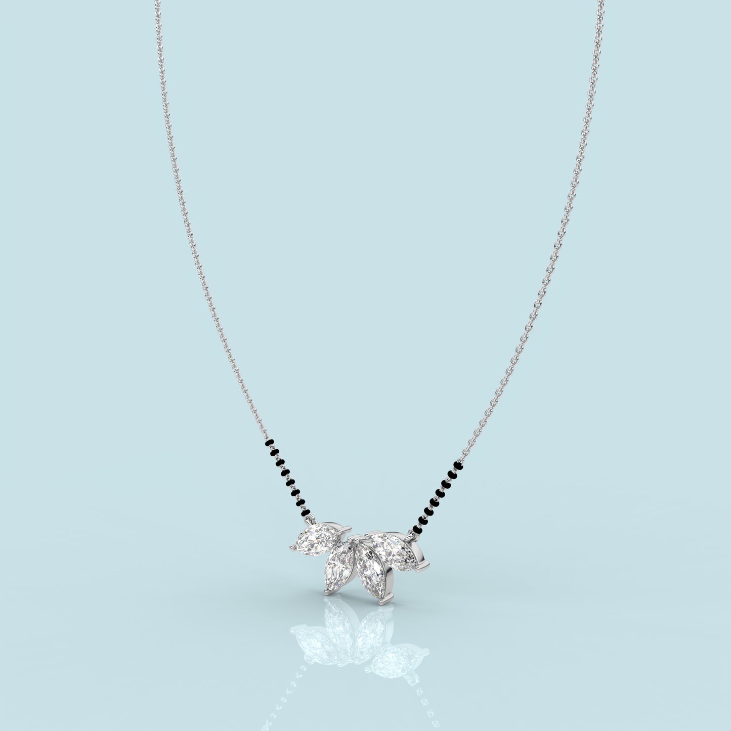 Four Marquise 925 Silver Mangalsutra