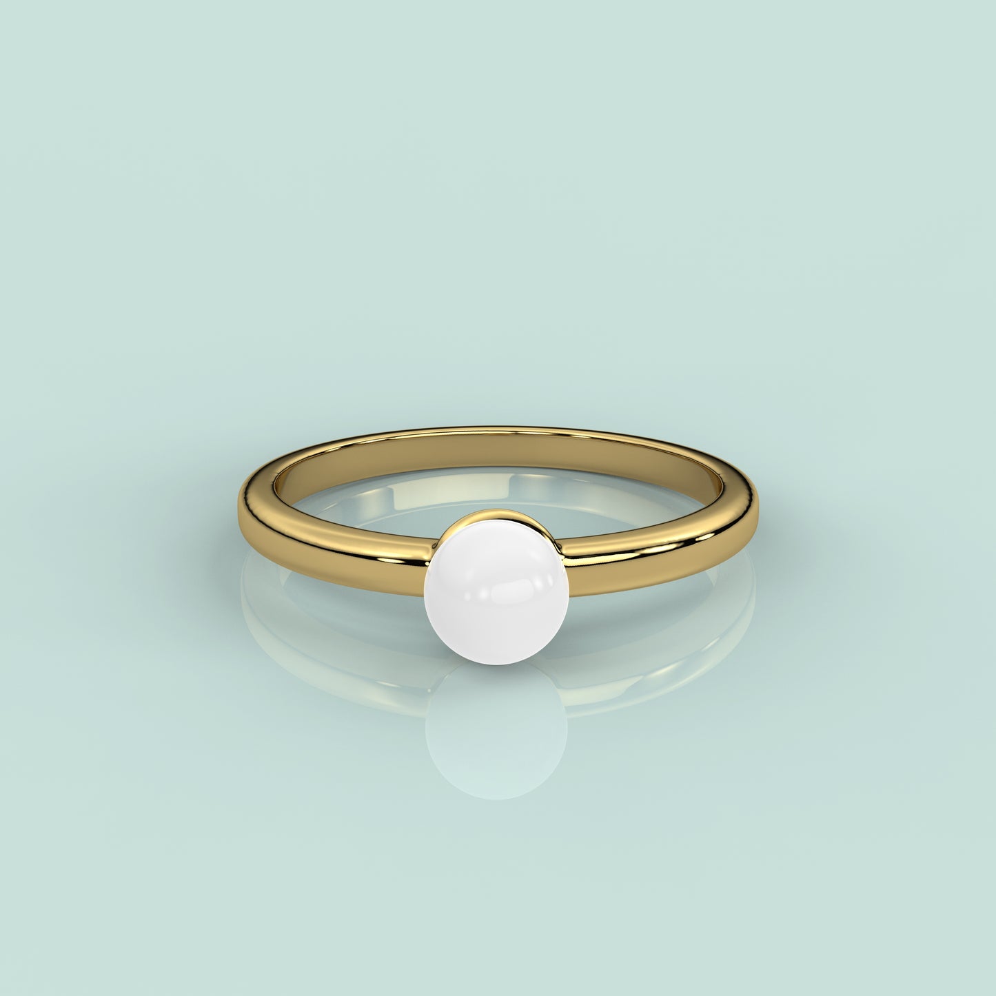 Yellow gold Pearl 925 Silver Ring