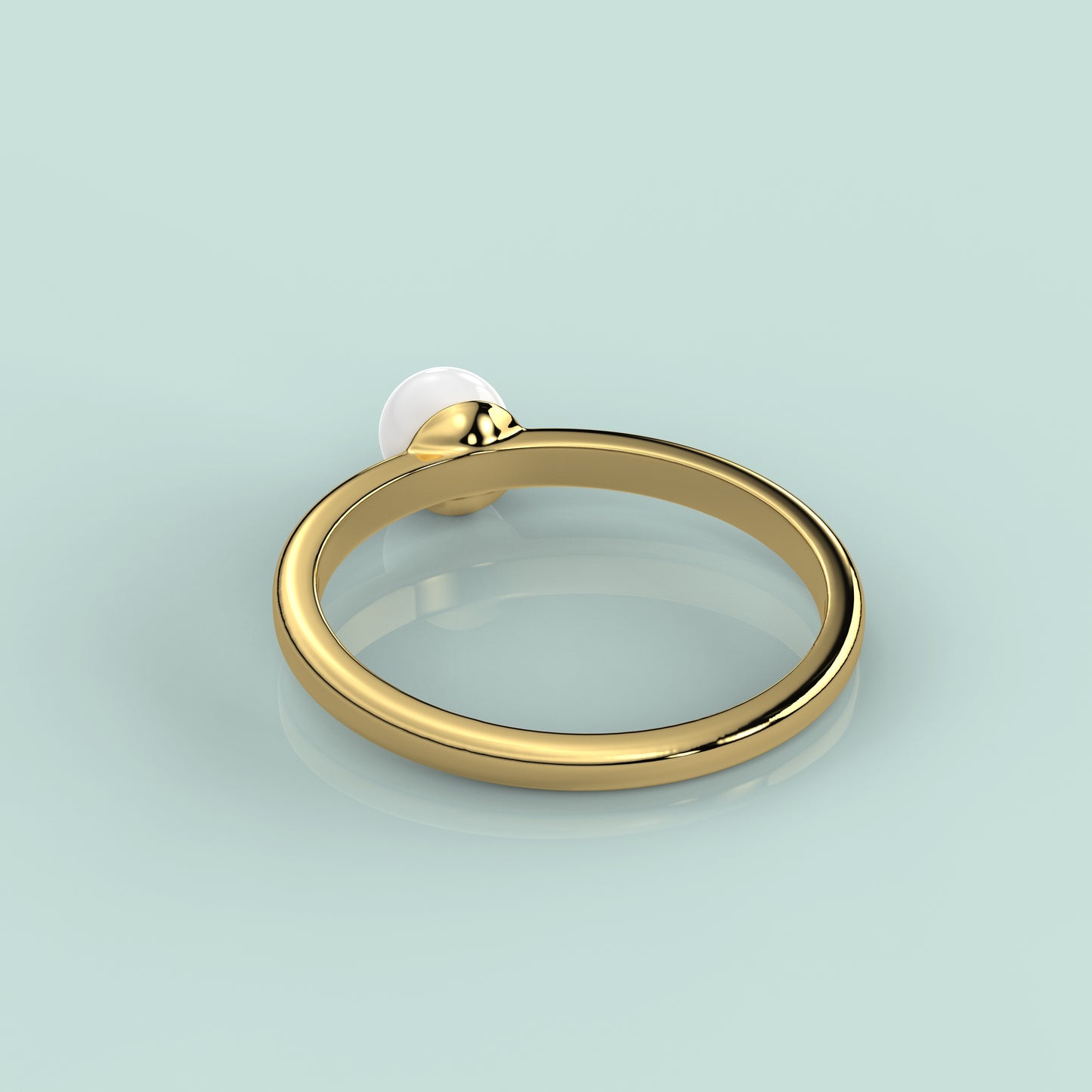 Yellow gold Pearl 925 Silver Ring