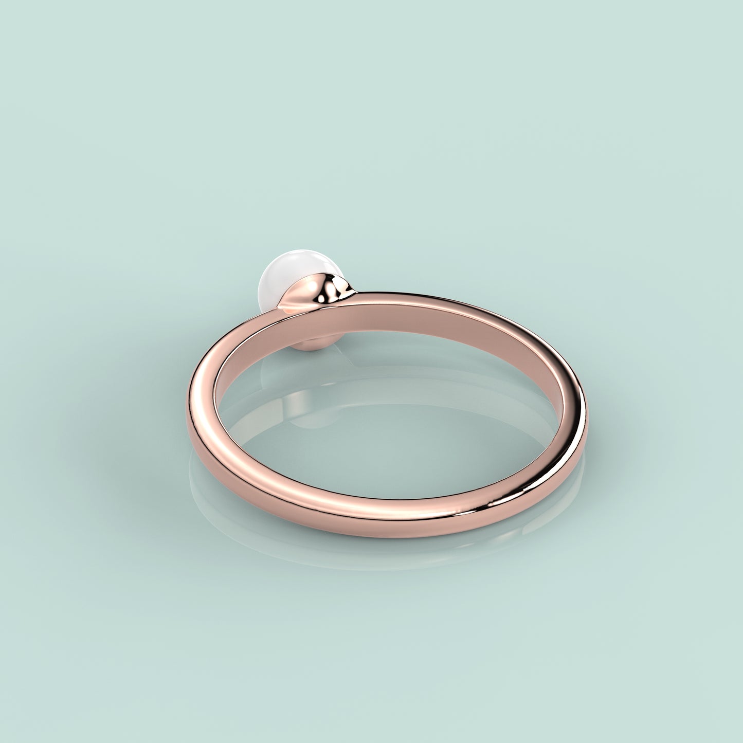 Rose gold Pearl 925 Silver Ring