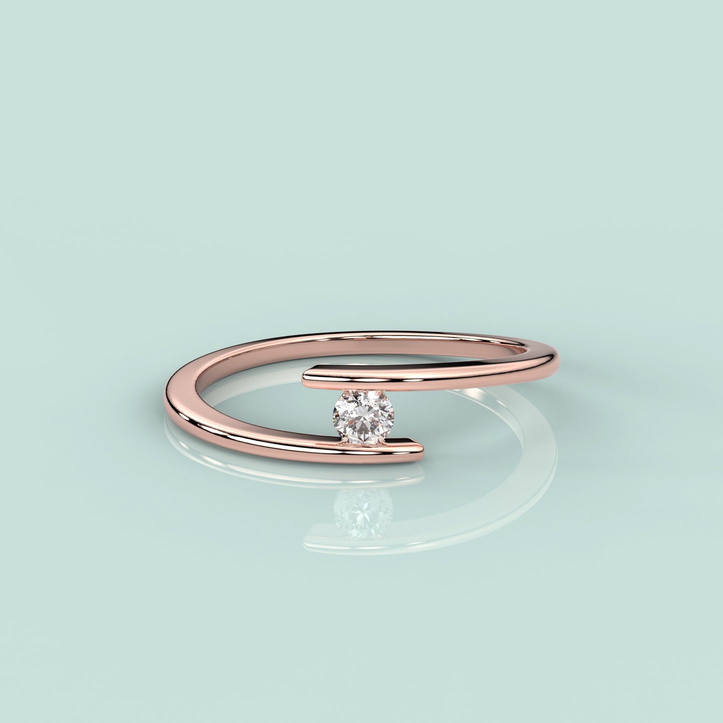 Rose gold Tenson 925 Silver Ring