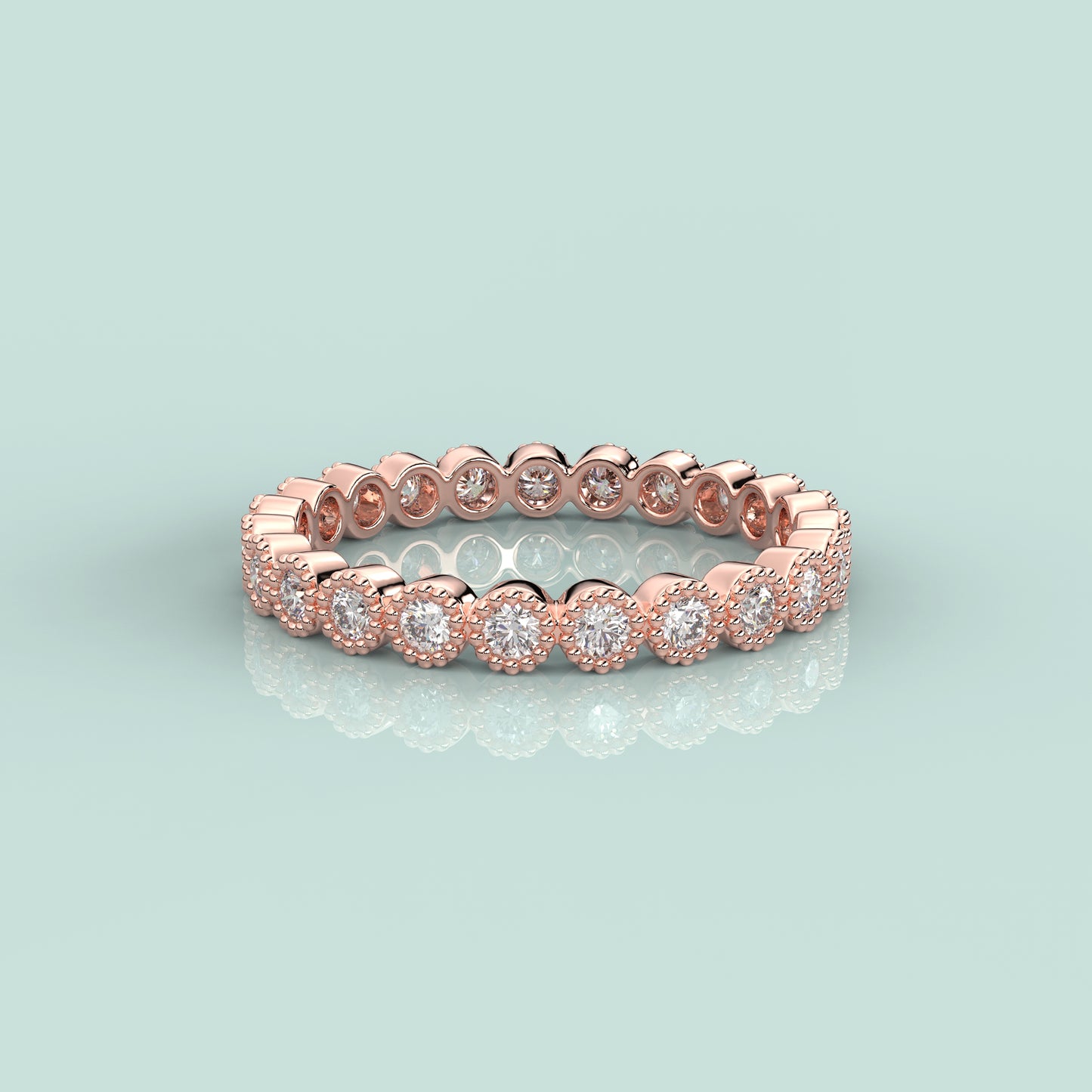 Single Line Rose gold 925 Silver Ring