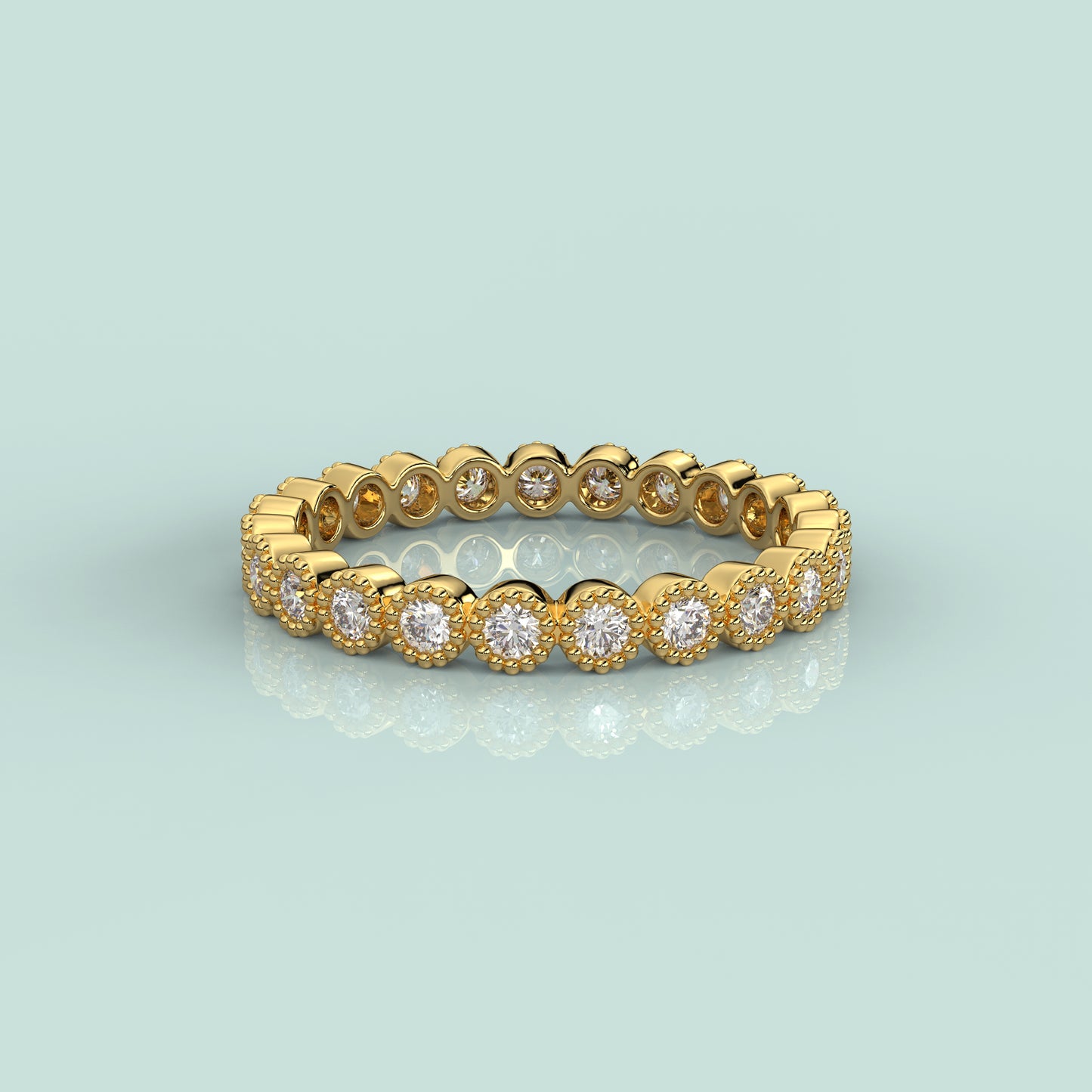 Single Line Yellow gold 925 Silver Ring