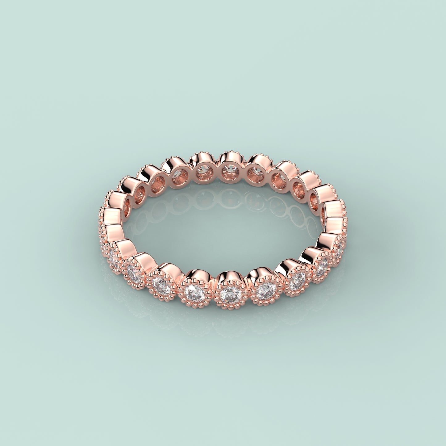 Single Line Rose gold 925 Silver Ring