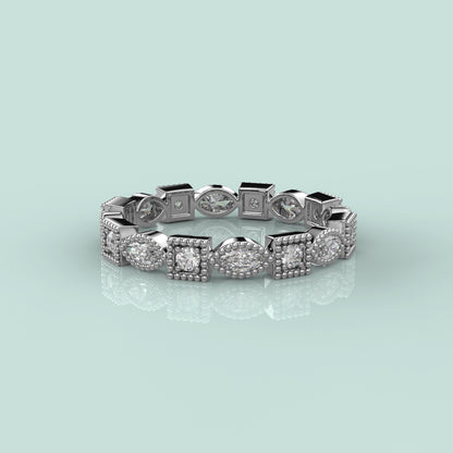 Shimmer Moissanite Diamond 925 Silver Ring