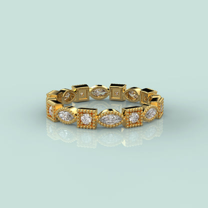 Shimmer Moissanite Diamond 925 Silver Ring