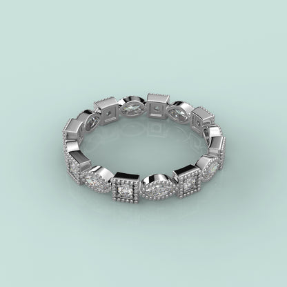 Shimmer Moissanite Diamond 925 Silver Ring