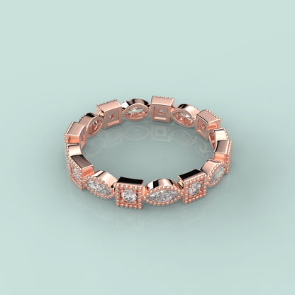 Shimmer Moissanite Diamond 925 Silver Ring