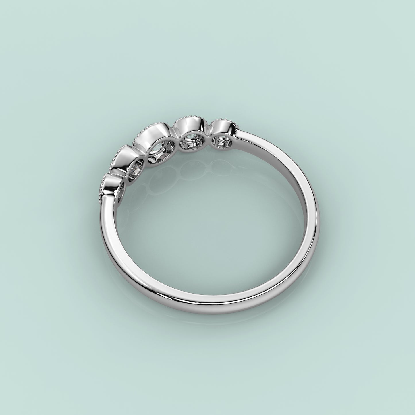 Five stone 925 Silver Ring