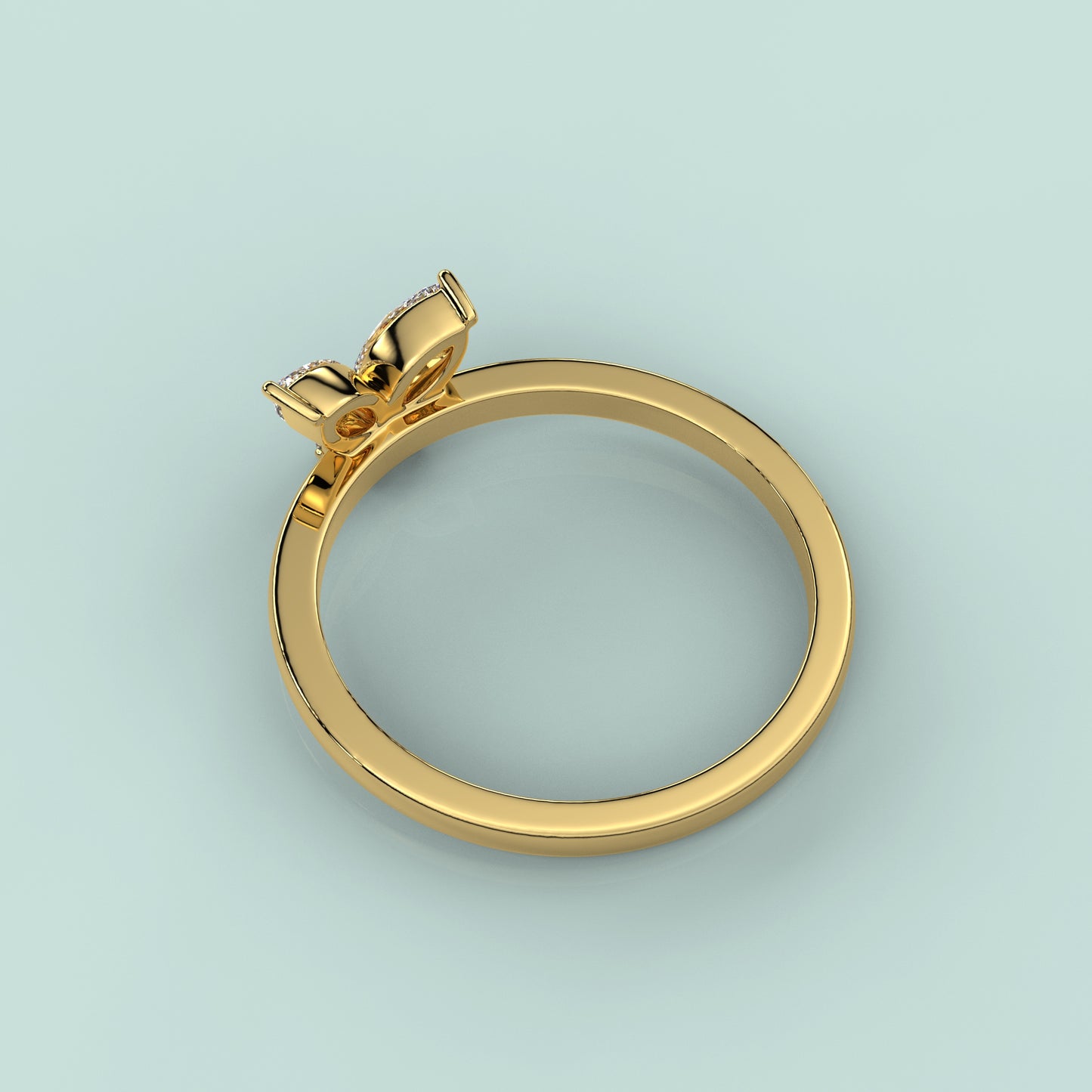 Yellow gold Bloom 925 Silver Ring