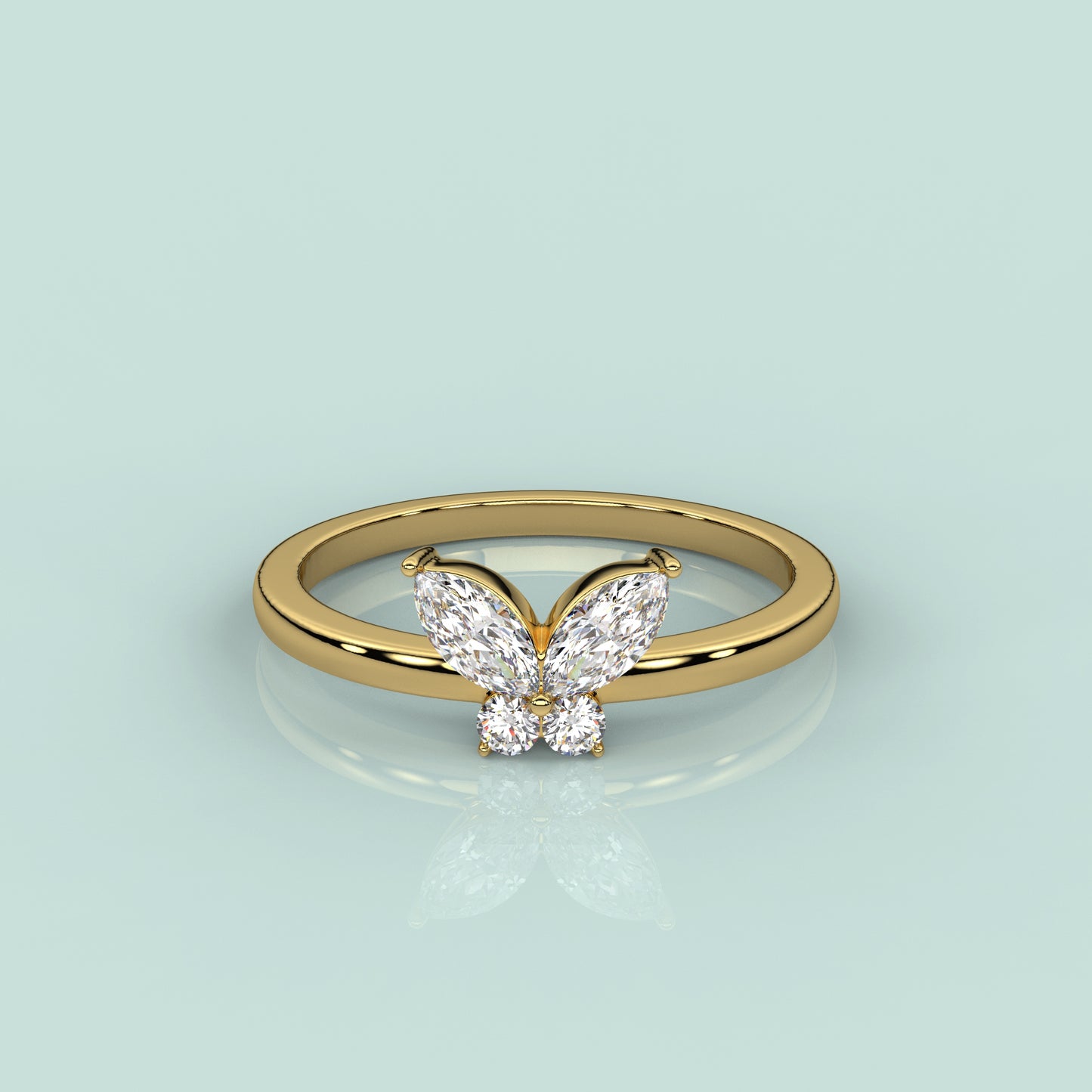 Yellow gold Bloom 925 Silver Ring