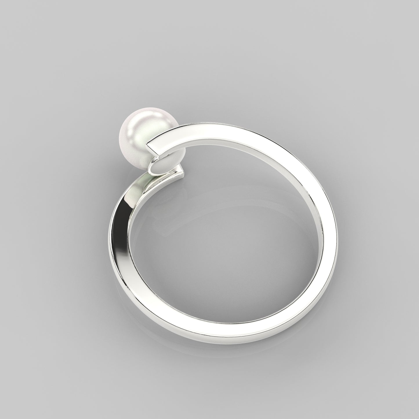 Spiral Pearl 925 Silver Ring