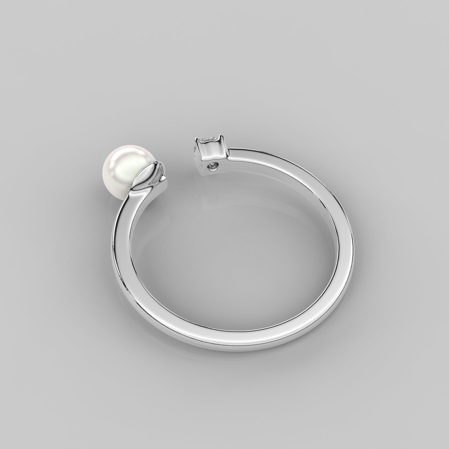 Opened Pearl 925 Silver Ring