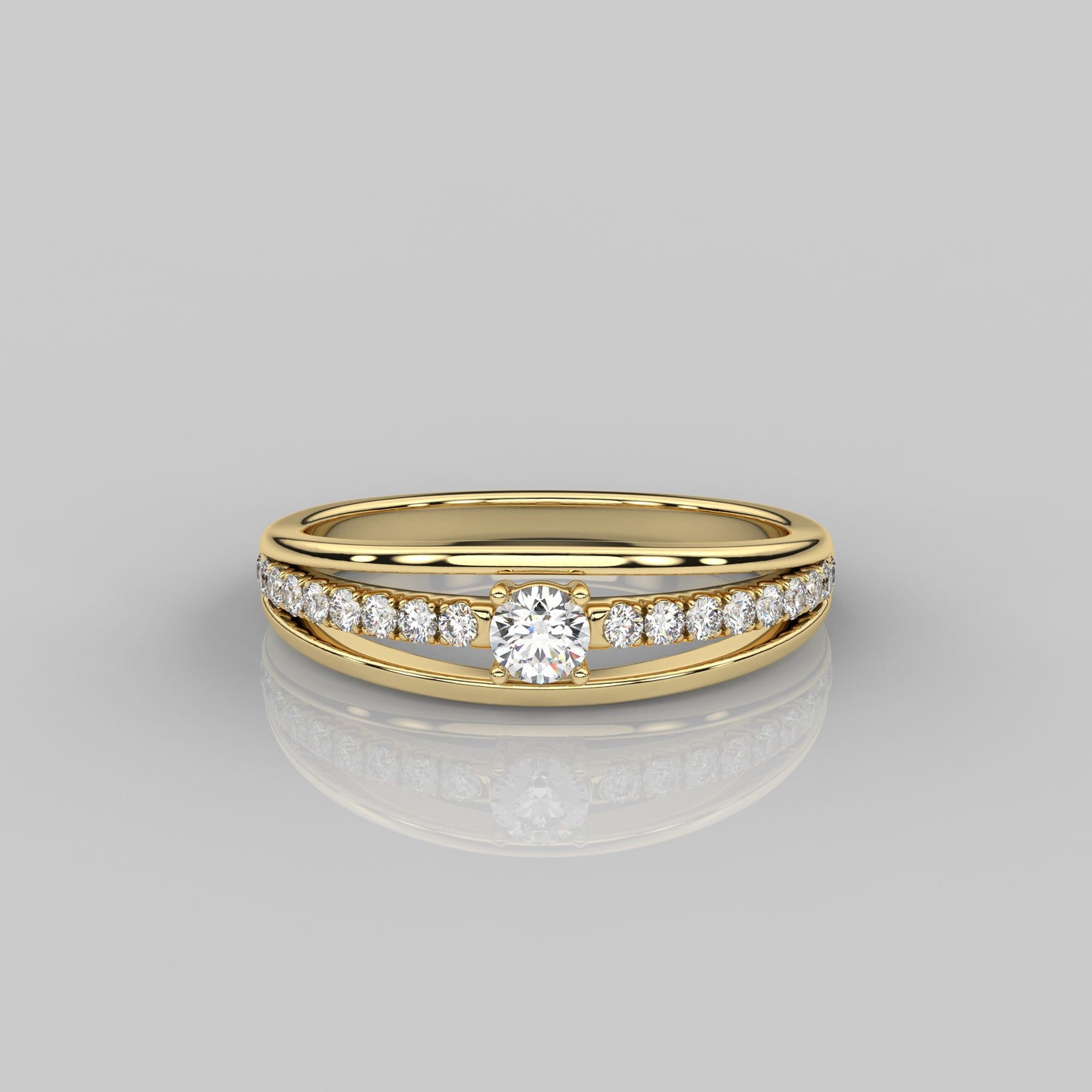 Yellow gold Rosaline 925 Silver Ring