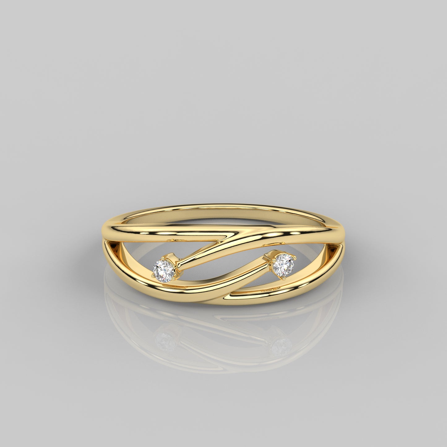 Yellow gold Crosslite 925 Silver Ring