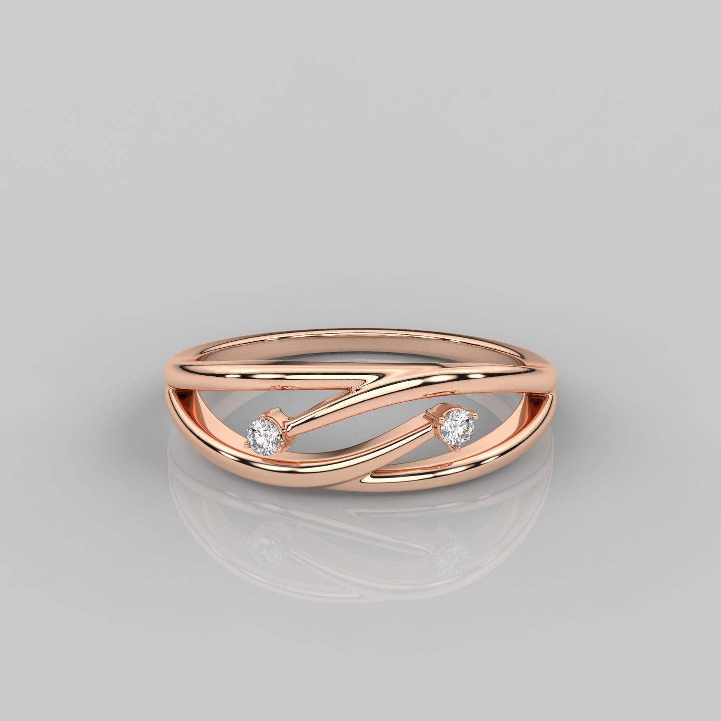 Rose gold Crosslite 925 Silver Ring