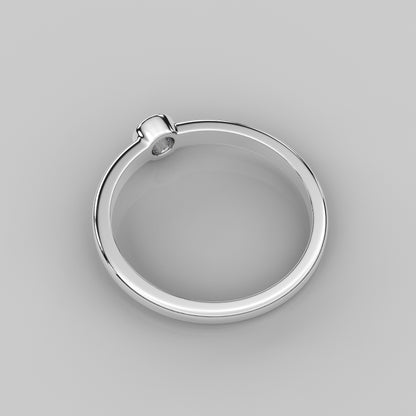 Bezel Moissanite Diamond 925 Silver Ring