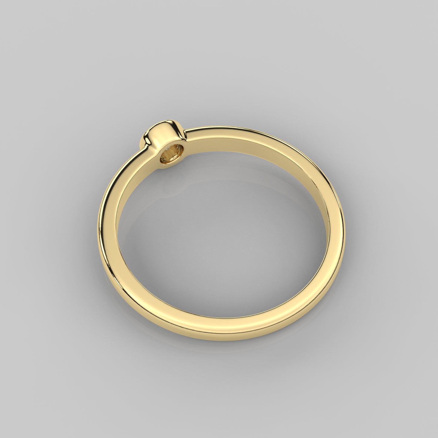 Yellow gold Bezel stone 925 Silver Ring