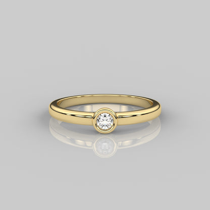 Bezel Moissanite Diamond 925 Silver Ring