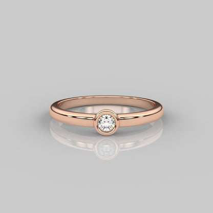 Bezel Moissanite Diamond 925 Silver Ring