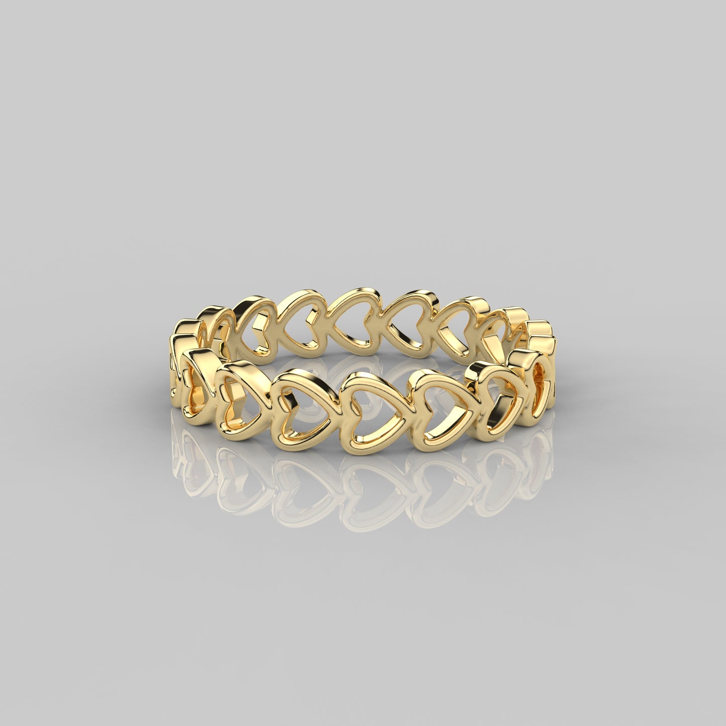 Yellow gold Multi Heart 925 Silver Ring