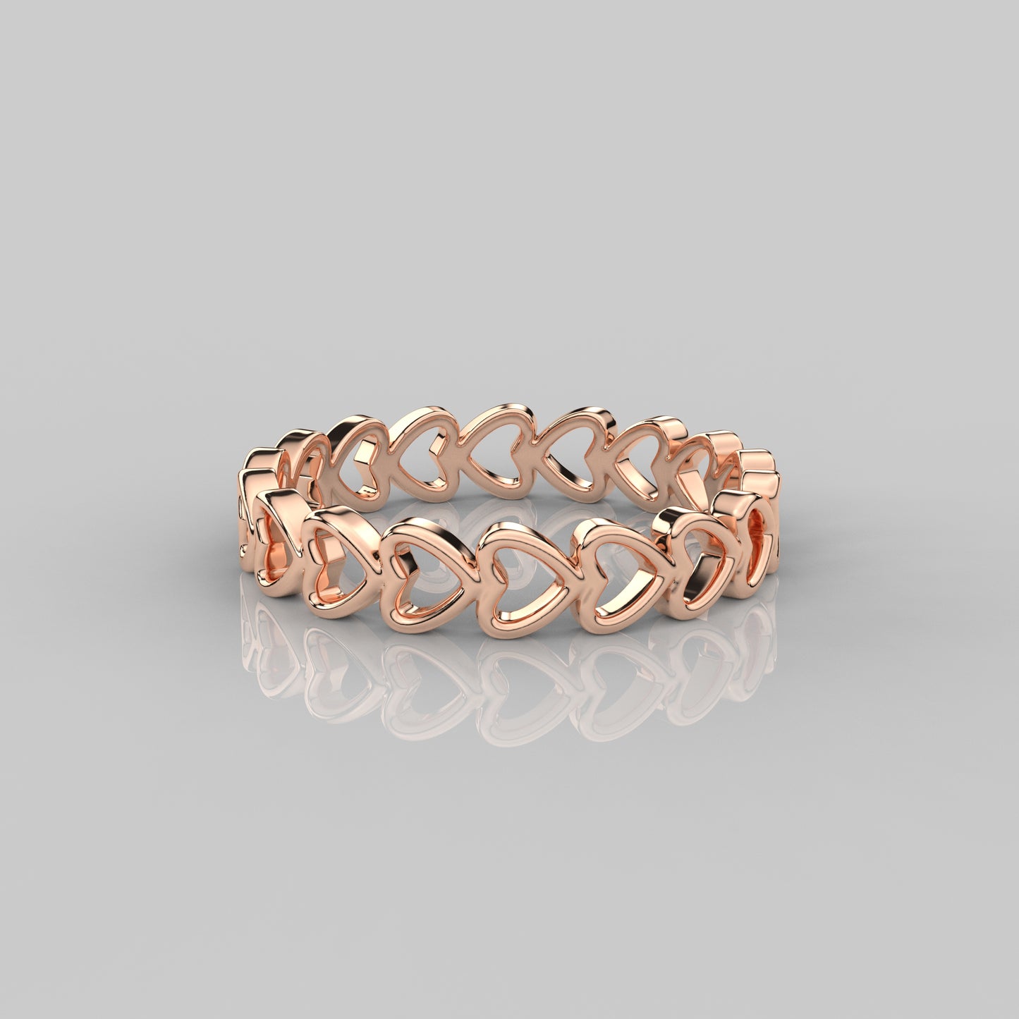 Rose gold Multi Heart 925 Silver Ring