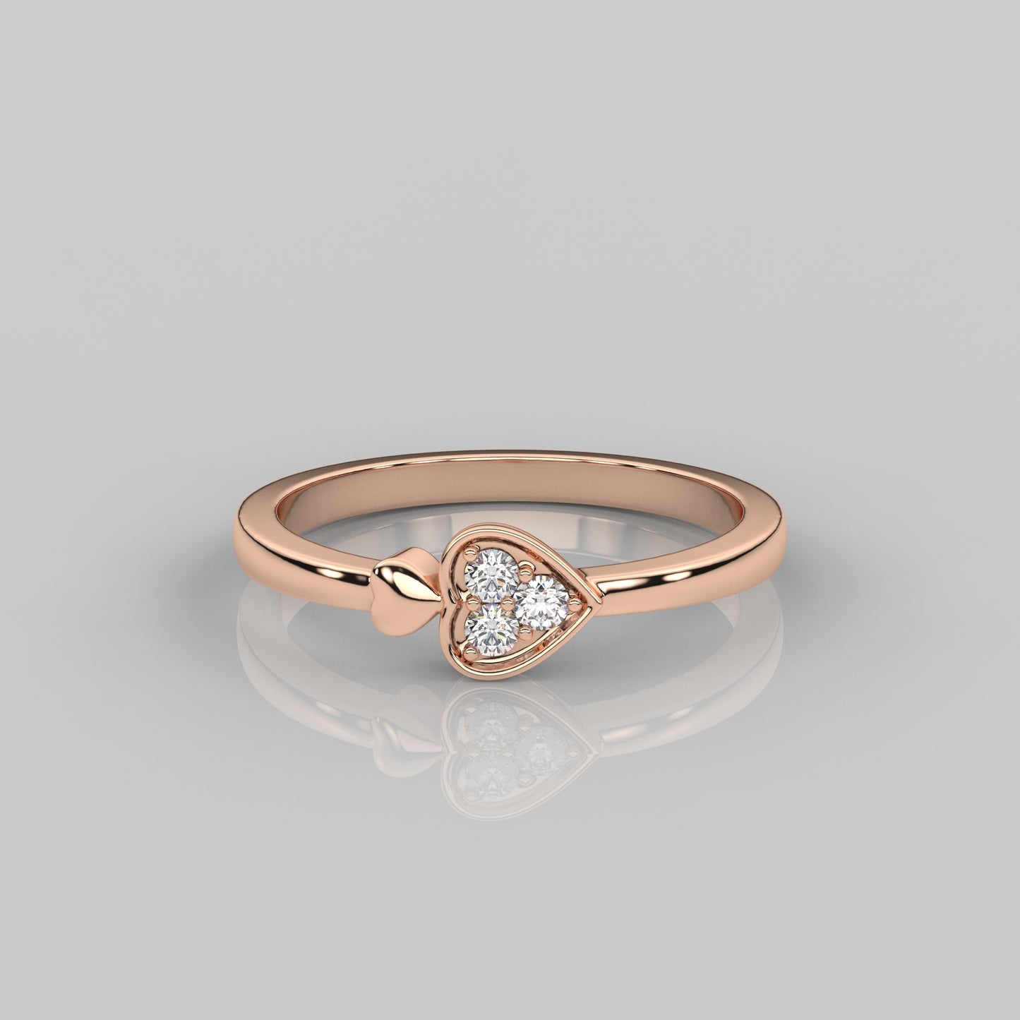 Rose gold Chevron 925 Silver Ring