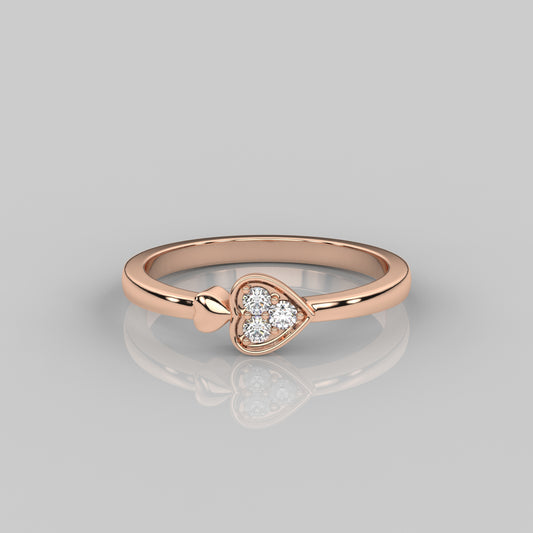 Rose gold Chevron 925 Silver Ring