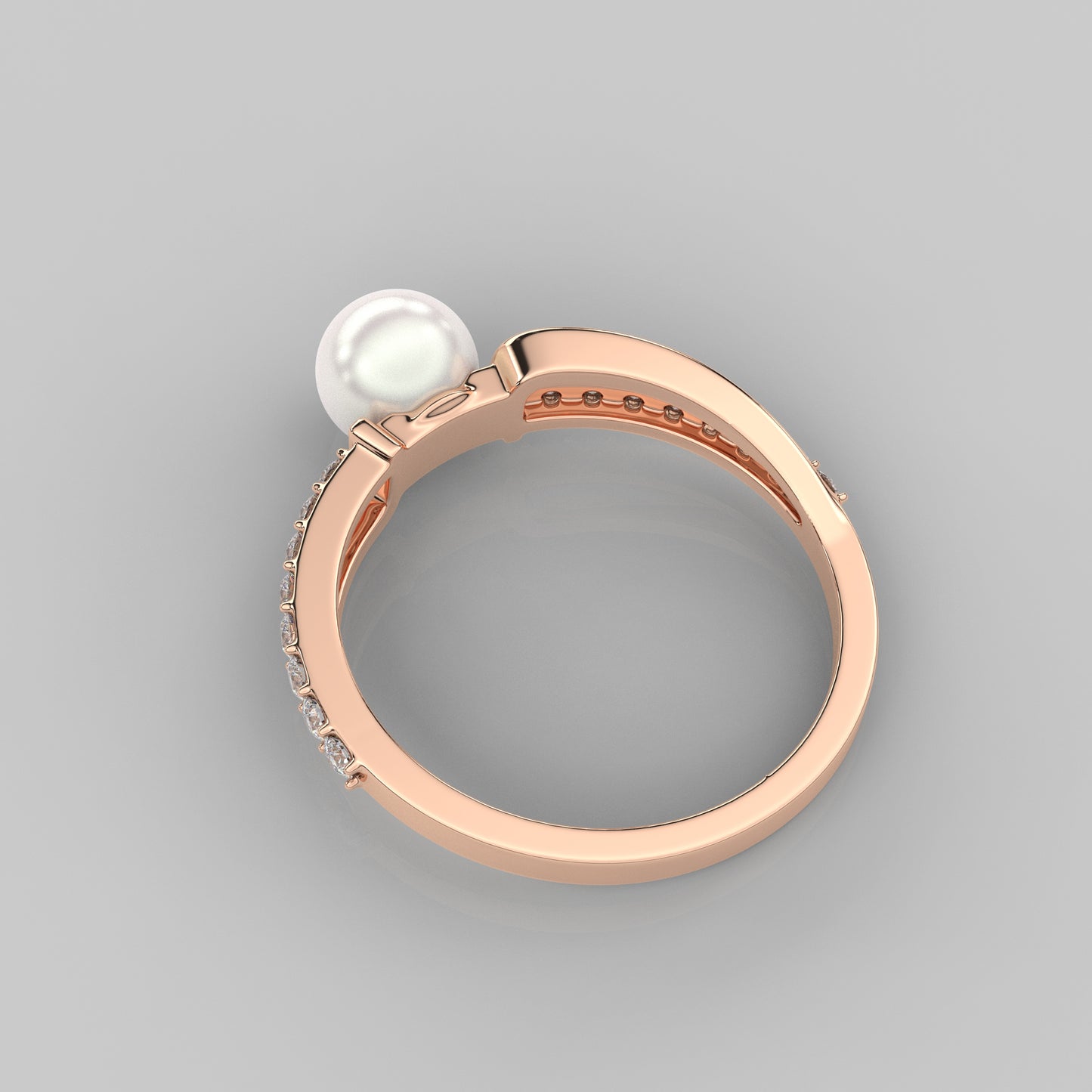 Rose gold Dara Pearl 925 Silver Ring