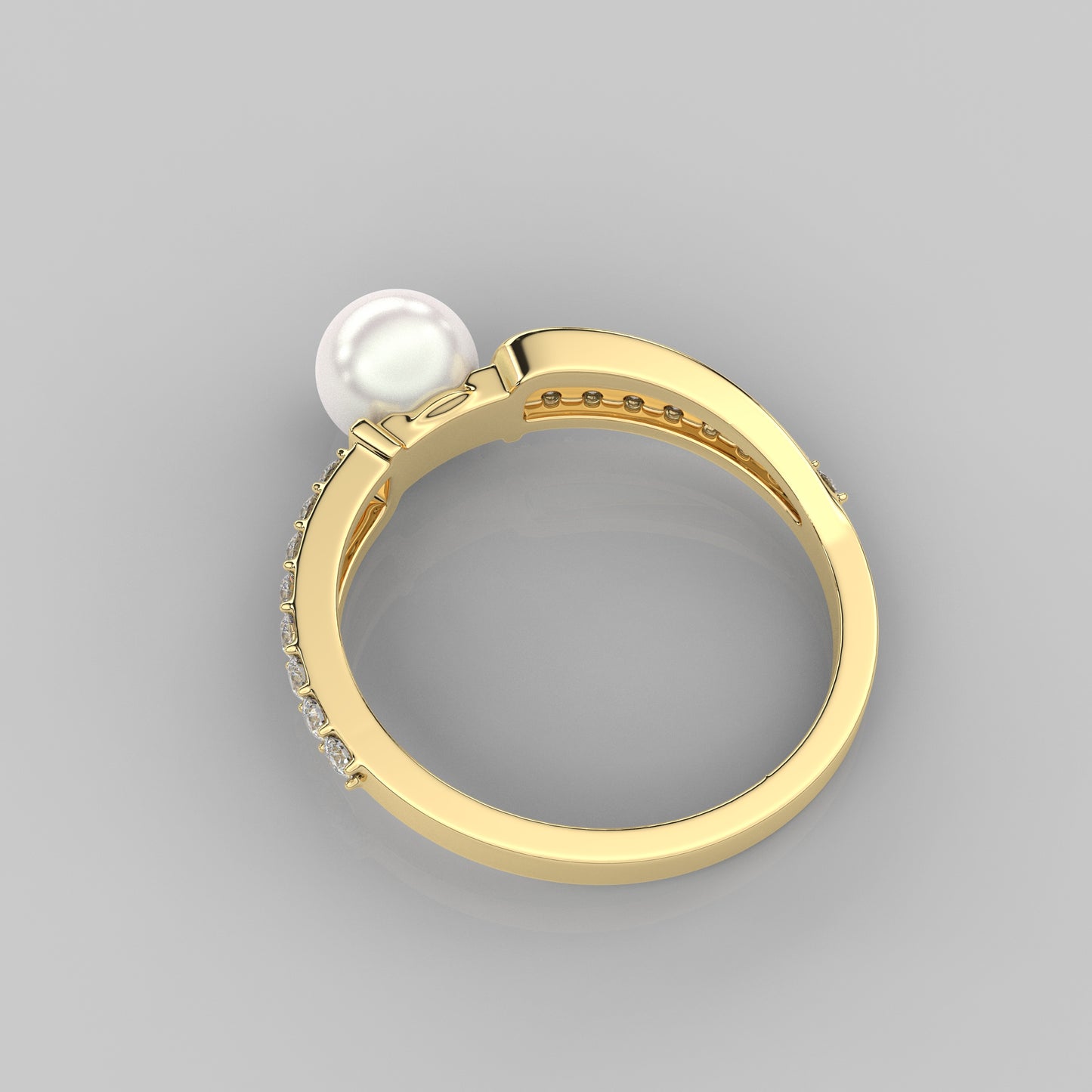 Yellow gold Dara Pearl 925 Silver Ring