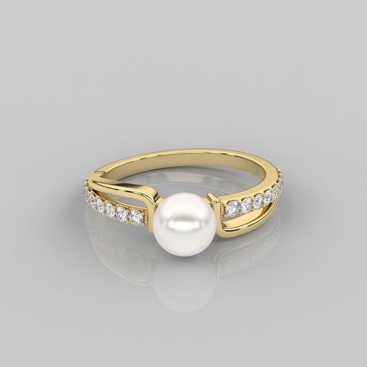 Yellow gold Dara Pearl 925 Silver Ring