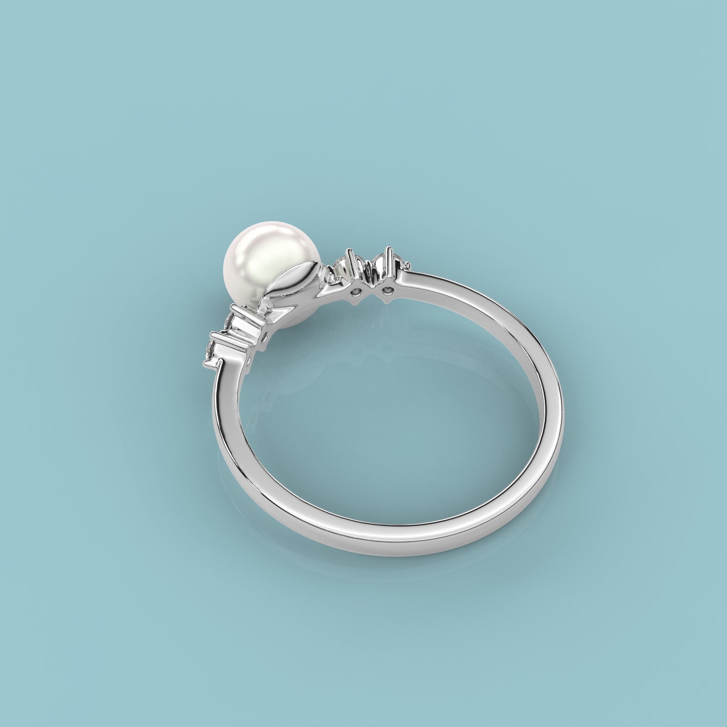 Huitan Classic Pearl 925 Silver Ring