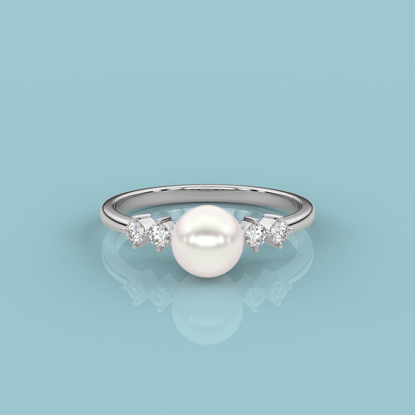 Huitan Classic Pearl 925 Silver Ring